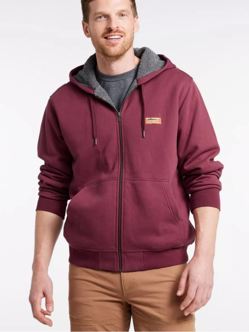 L.L Bean Men's Katahdin Iron Works Hooded Sweatshirt Fleece-Lined XL Tall